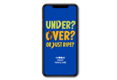 mobile phone showing campaign on screen