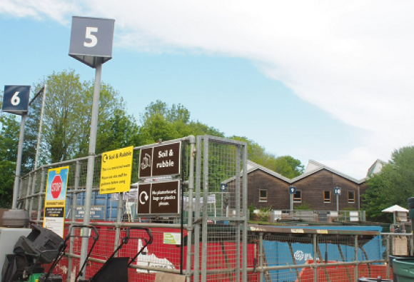 A HWRC site in Hampshire with a soil and rubble collection bay
